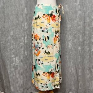 Liz Claiborne faux wrap tropical skirt